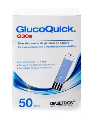 Tiras Reactivas Glucoquick G30A 50 Unidades — Diabetrics Healthcare