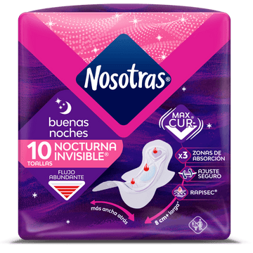 Toalla Nosotras Buenas Noches invisible Rapigel 10 unidades — Familia