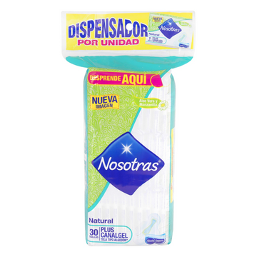 Toalla Nosotras Natural Plus Canalgel 30 Unidades — Familia