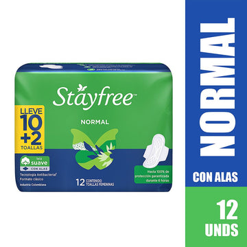 Toalla Stayfree Especial Alas 12 Unidades — Johnson & Johnson
