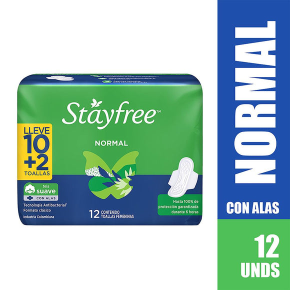 Toalla Stayfree Especial Alas 12 Unidades — Johnson & Johnson