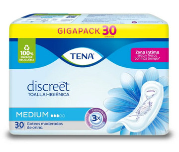 Toalla Tena Mujer Discreet Medium 30 unidades — Familia