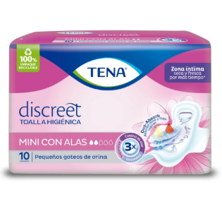 Toalla Tena Mujer Discreet Mini Alas x10 — Familia