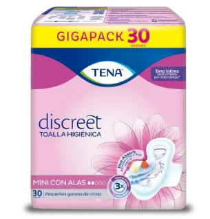 Toalla Tena Mujer Discreet Mini Alas x30 — Familia