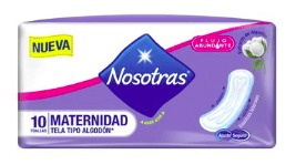Toallas Nosotras Maternidad Tela 10 unidades — Familia