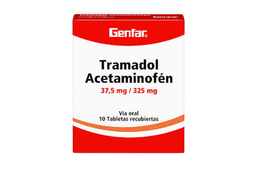 Tramadol + Acetaminofen 37.5/325 mg tabletas Genfar — caja x10