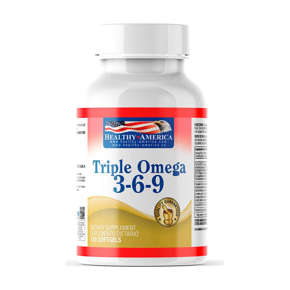 Triple Omega 3-6-9 1200 mg 120 cápsulas blandas — Healthy America