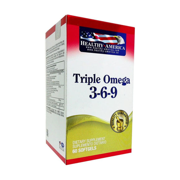Triple Omega 3-6-9 1200 mg 60 cápsulas blandas — Healthy America