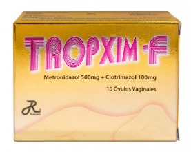 Tropxim-F Metronidazol Clotrimazol 10 óvulos vaginales — Ruecam