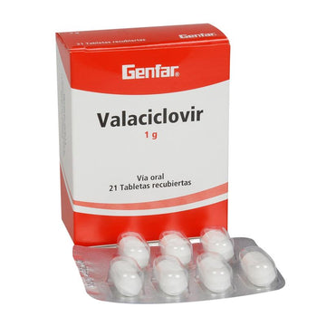 Valaciclovir 1g caja 21 tabletas — Genfar
