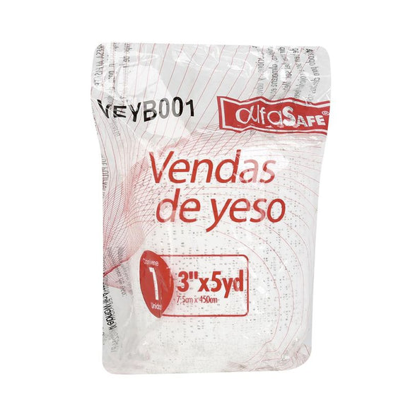Venda de yeso blanca Alfasafe 3 pulgadas x 5 yardas — Alfa Trading