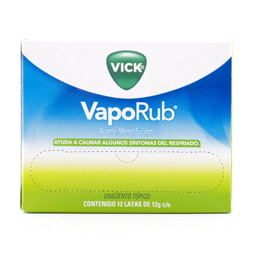 Vick VapoRub alcanfor mentol eucalipto ungüento 12g caja x12 unidades — Procter & Gamble