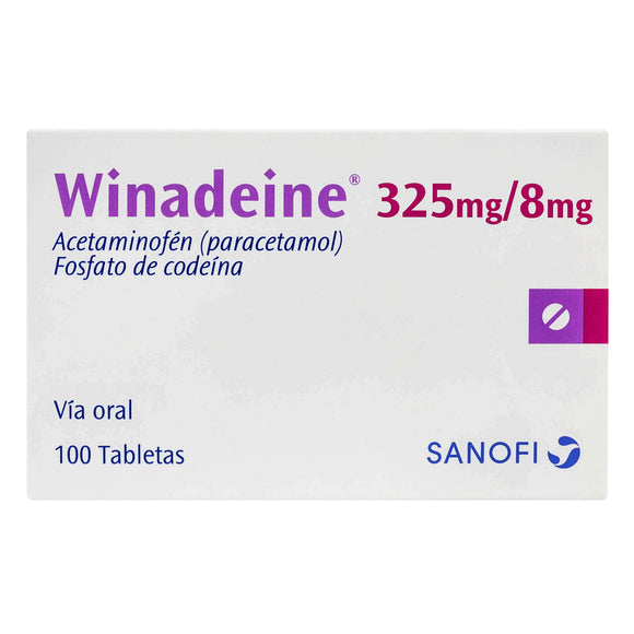 Winadeine 325/8mg paracetamol + codeína 100 tabletas — Aspen Pharmacare