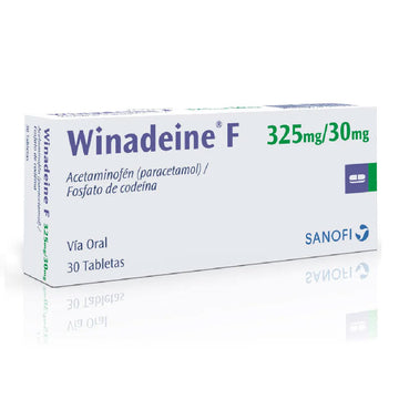 Winadeine F acetaminofén 325mg + codeína 30mg 30 tabletas — Eurofarma