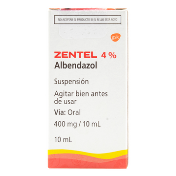 Zentel albendazol 400mg suspensión 10ml — GlaxoSmithKline
