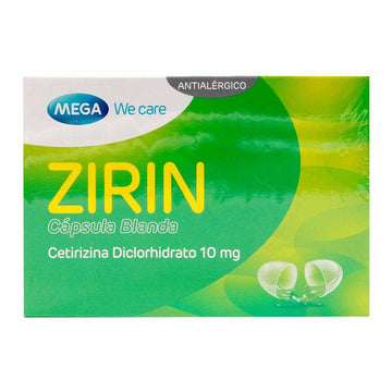 Zirin cetirizina 10mg 50 cápsulas blandas — Mega Lifesciences