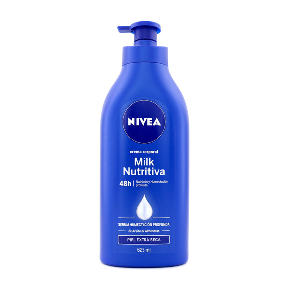 CREMA NIVEA BODY MILK NUTRITIVA 625 ML - Uno A Droguerias
