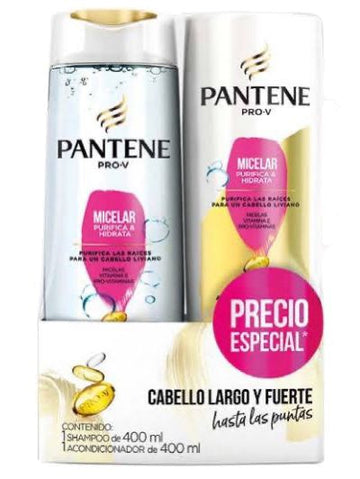 CHAMPOO PANTENE MICELAR PURIFICA 400 ML+ACONDICIONADOR 400 ML PRECIO ESPECIAL - Uno A Droguerias