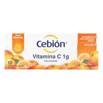 Cebion Vitamina C ácido ascórbico 1g 10 tabletas efervescentes naranja — Procter & Gamble