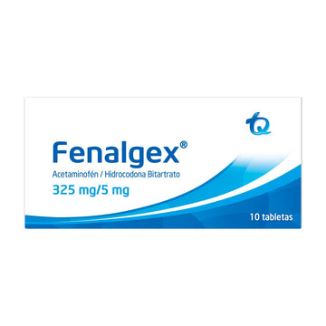 Fenalgex acetaminofén + hidrocodona 325/5 mg 10 tabletas — Tecnoquímicas