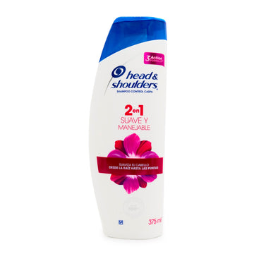 SHAMPOO HEAD AND SHOULDERS 2EN1 SUAVE Y MANEJABLE 375 ML - Uno A Droguerias