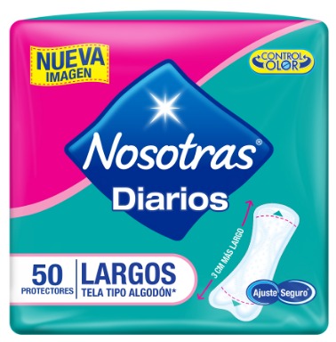 PROTECTORES NOSOTRAS DIARIOS LARGOS 50 UNIDADES