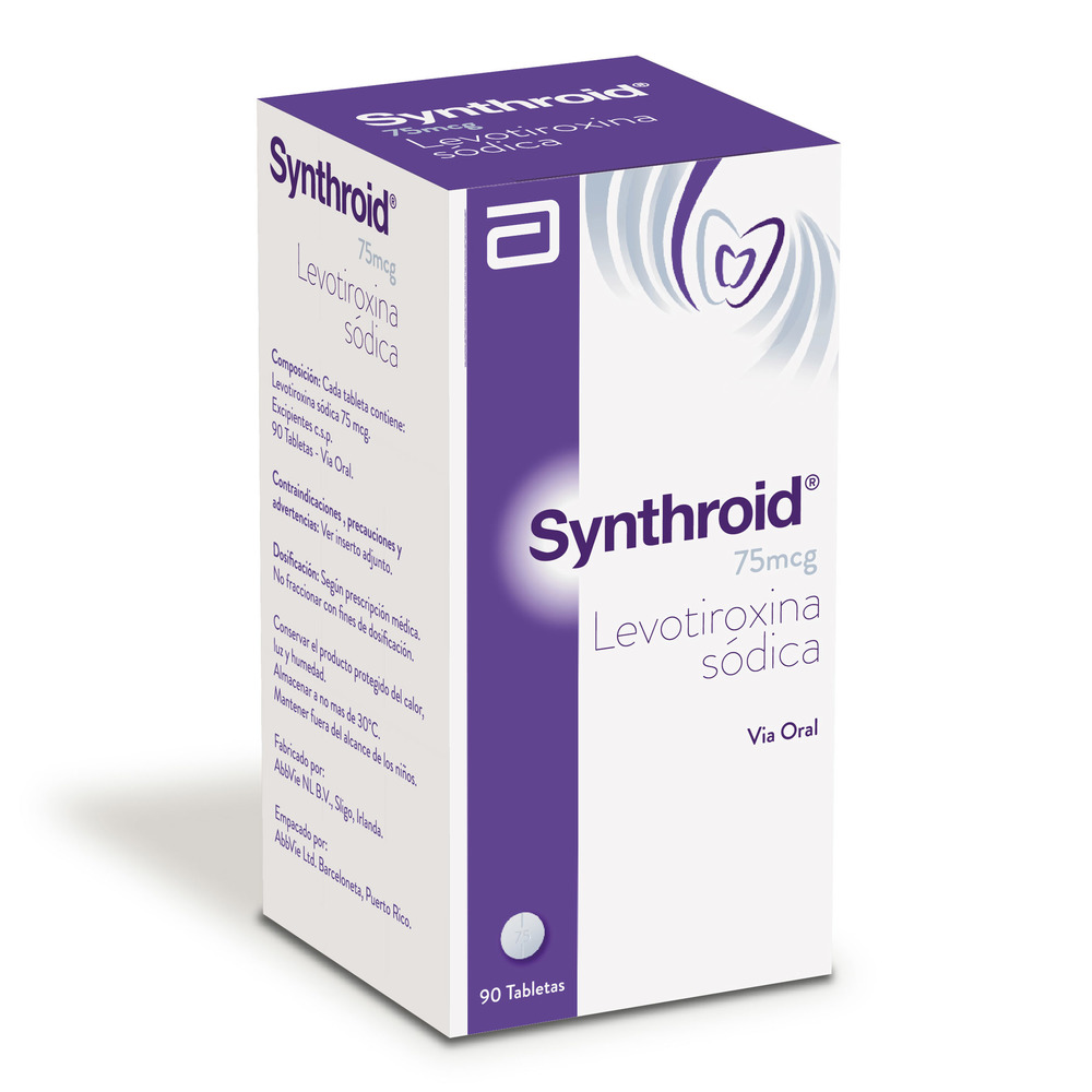 SYNTHROID 75 MCG 90 TABLETAS