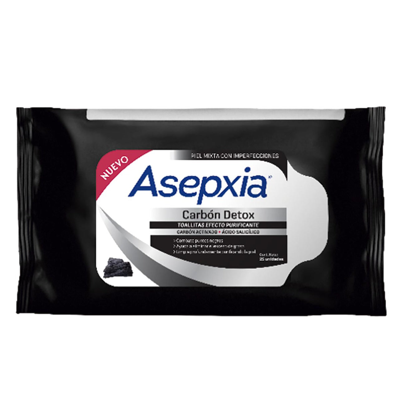 ASEPXIA TOALLITAS CARBON 25 UDS