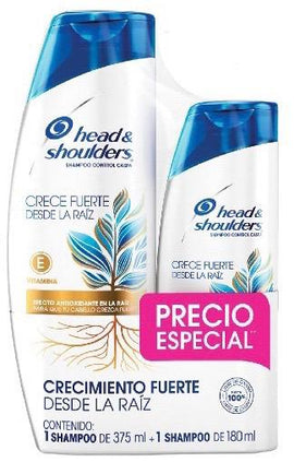 SHAMPOO HEAD Y SHOULDERS CRECE FUERTE 375 ML+SHAMPOO HEAD Y SHOULDERS CRECE FUERTE 180 ML - Uno A Droguerias