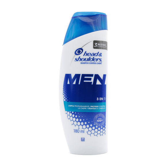 SHAMPOO HEAD SHOULDERS MEN 3 EN 1 180 ML(EXH) - Uno A Droguerias