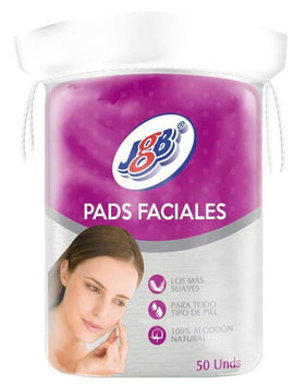 PADS FACIALES JGB EN ALGODON 50 UNIDADES