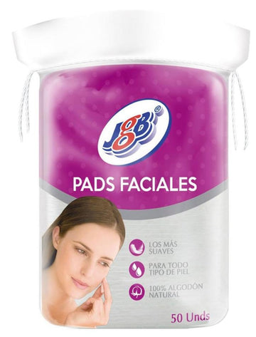 PADS FACIALES JGB EN ALGODON 50 UNIDADES