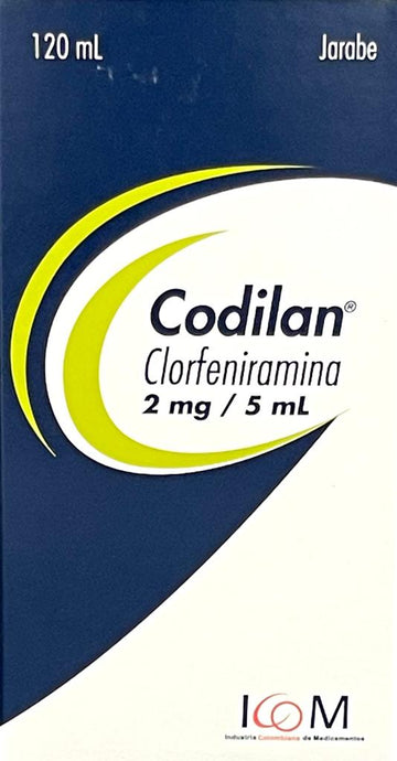 Codilan Clorfenamina Jarabe 120 ml antihistamínico para alergias