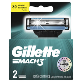 REPUESTO MAQUINA AFEITAR GILLETTE MACH 3 2 UNIDADES - Uno A Droguerias