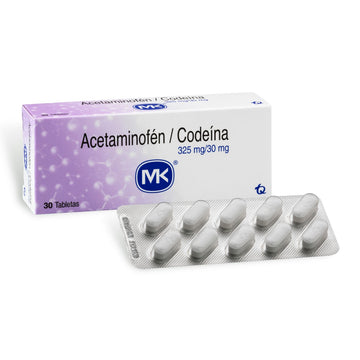 Acetaminofen + Codeina 325/30 mg 30 Tabletas mk — caja