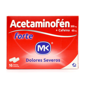 Acetaminofen Forte 16 Tabletas mk — caja TecnoQuimicas