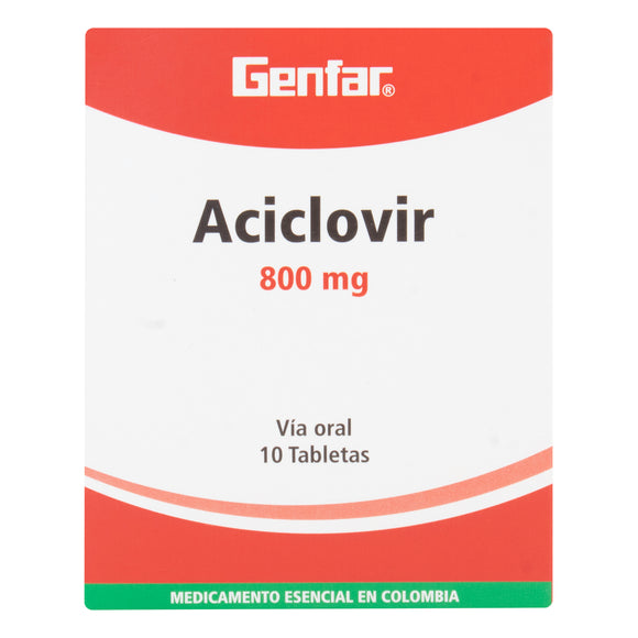 Aciclovir 800 mg 10 Tabletas — Genfar