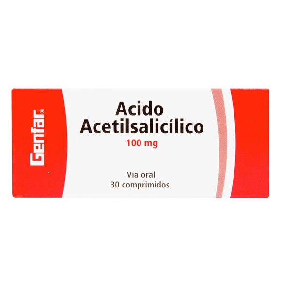 Ácido Acetilsalicílico 100 mg 30 Tabletas — Genfar