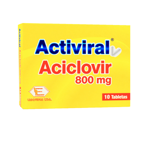 Activiral 800mg (aciclovir) 10 tabletas — Labquifar