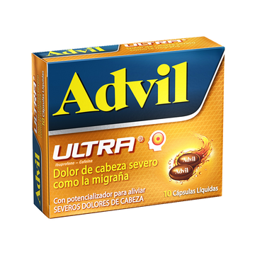 Advil Ultra Ibuprofeno + Cafeína 10 cápsulas — Haleon