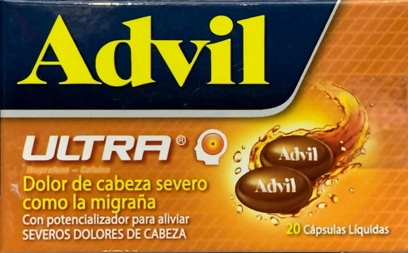 Advil Ultra ibuprofeno + cafeína 200/65mg caja x 20 cápsulas — Haleon