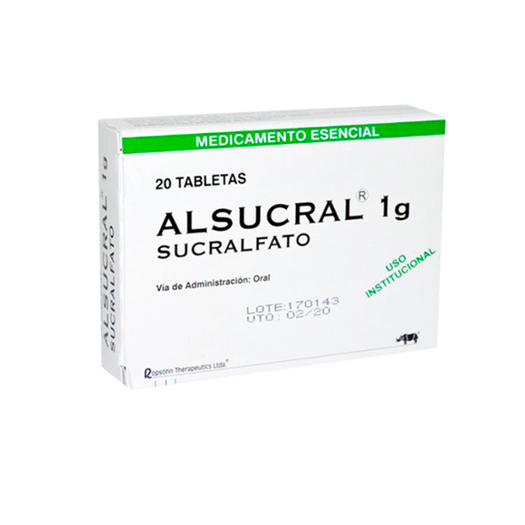 Alsucral sucralfato 1g 20 tabletas — Ropsohn Therapeutics