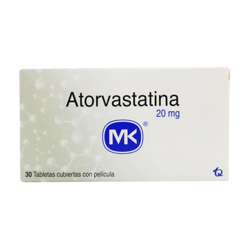 Atorvastatina 20mg 30 tabletas — MK (Tecnoquímicas)