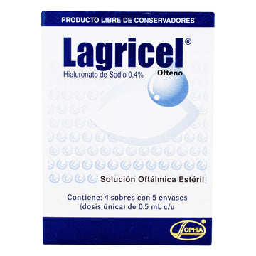 Lagricel Ofteno hialuronato de sodio 20 unidosis 0.5ml — Laboratorios Sophia