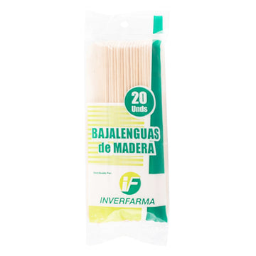 Bajalenguas Inverf. de Madera 20 uds — Inverfarma