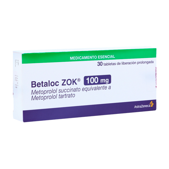 Betaloc Zok metoprolol 100 mg 30 tabletas — AstraZeneca