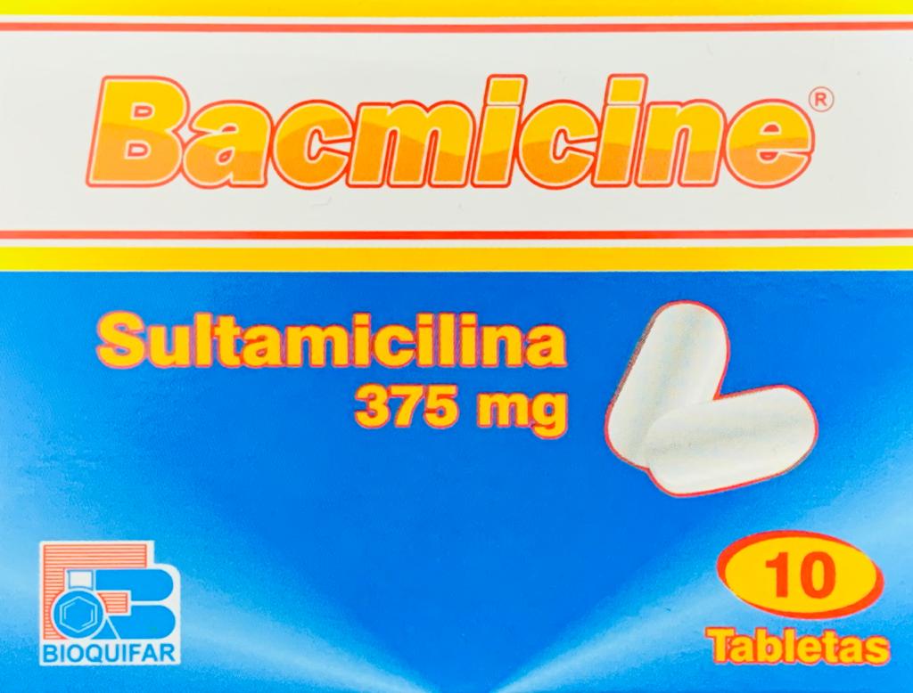 BACMICINE 375 MG (SULTAMICILINA) 10 TABLETAS BIOQUIFAR