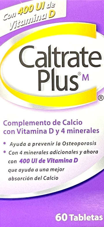 Caltrate Plus 400 UI 60 Tabletas - Suplemento de calcio con vitamina D3 y minerales Haleon