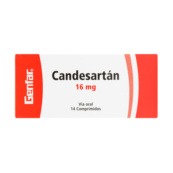 Candesartán 16 mg 14 tabletas — Genfar