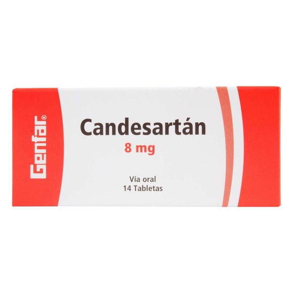 Candesartán 8mg 14 Tabletas — Genfar